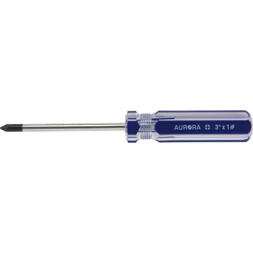 Blue Transparent Striped Philips Screwdriver, #1, Plastic Handle Distribution Jean Lapalme