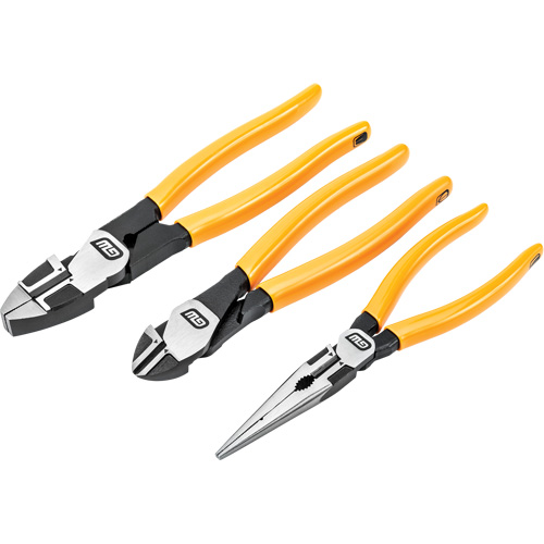 PITBULL Dipped Handle Electrician's Plier Set, 3 Pieces Distribution Jean Lapalme
