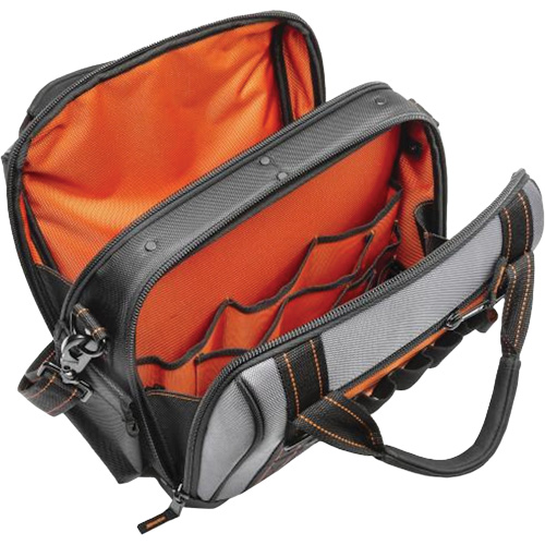 14" Tradesman Closed Top Tool Bag, Polyester, 32 Pockets, Black/Grey Distribution Jean Lapalme