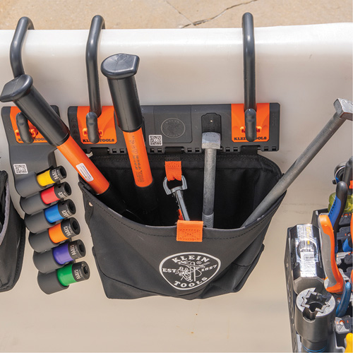 Module de poche pour quincaillerie avec crochet en S Bucket Work Centre, Nylon, 1 pochettes, Noir/Orange Distribution Jean Lapalme