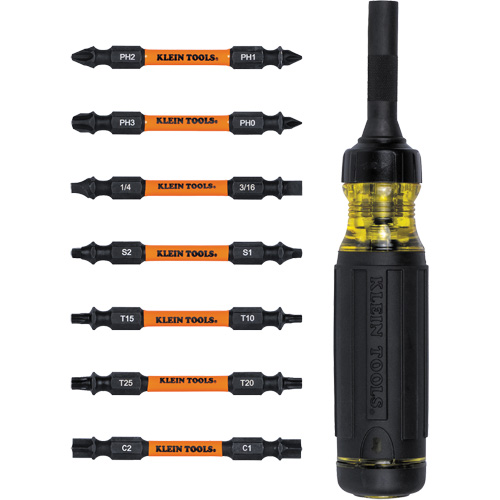15-in-1 Ratcheting Impact-Rated Multi-Bit Torsion Zone Screwdriver, 9-1/2" L, Cushion Grip Handle Distribution Jean Lapalme