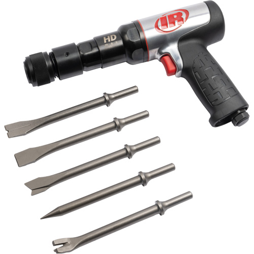 5-Piece Heavy-Duty Air Hammer with Chisel Set, 2.66 CFM, 1/4" NPT, 2600 BPM, 3/4" x 3" (19mm x 76mm) Distribution Jean Lapalme