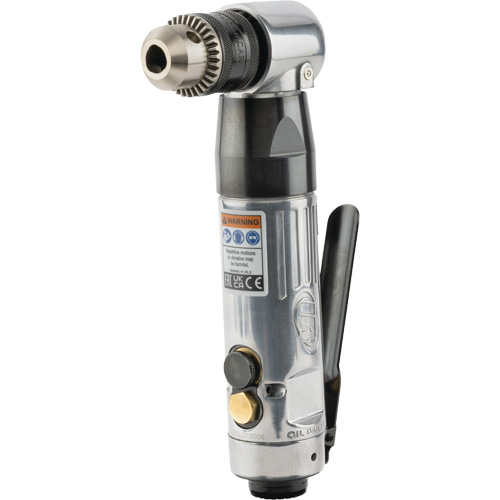 Perceuse pneumatique &agrave; angle, 20,5 pi, cu/min, 1/4" NPT, 98 dBA, 3/8" mandrin, Avec cl&eacute; Distribution Jean Lapalme
