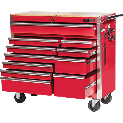 PRC4211 Armoire roulante de s&eacute;rie Pro, 11 tiroirs, 42" la x 18" p x Rouge Distribution Jean Lapalme