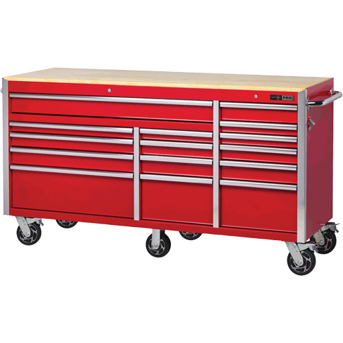 PRC7215 Armoire roulante de s&eacute;rie Pro, 15 tiroirs, 72" la x 24" p x Rouge Distribution Jean Lapalme