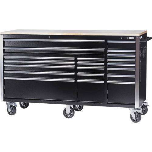 HDRC7220 HD Series Roller Cabinet, 20 Drawers, 72" W x 24" D x 42-3/10" H, Black Distribution Jean Lapalme