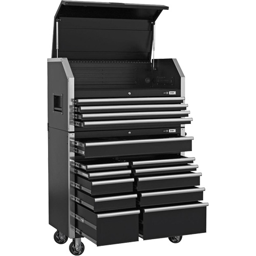HDCC-4115 HD Series Toolbox Combo, 21-1/2" D x 44-1/5" W x 63-3/10" H, Black Distribution Jean Lapalme