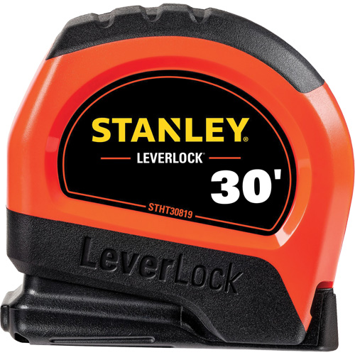 High-Visibility LEVERLOCK&reg; Tape Measure, 30', Imperial Graduations Distribution Jean Lapalme