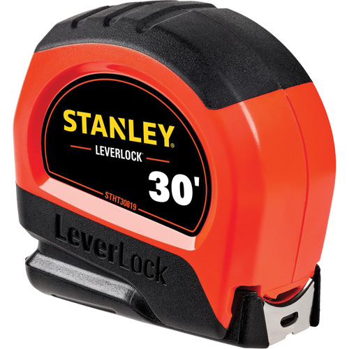 High-Visibility LEVERLOCK&reg; Tape Measure, 30', Imperial Graduations Distribution Jean Lapalme