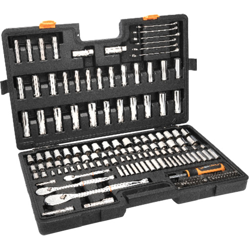 1/4", 3/8”, & 1/2" Drive 90T SAE/MM Mechanics Hand Tool Set Distribution Jean Lapalme