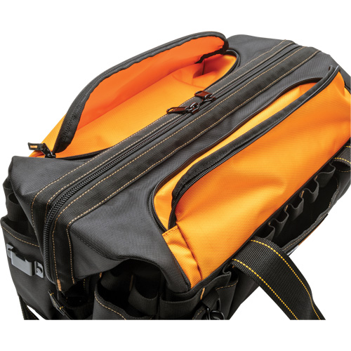 Sac &agrave; outils de 20" pour les professionnels, Nylon, 33 pochettes, Noir/Orange Distribution Jean Lapalme