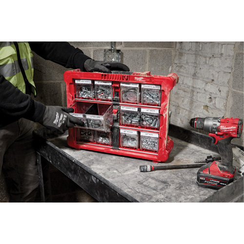 PACKOUT Tilt Bin Organizer, 15-1/5" x 19-7/10" x 6-7/10", Black/Red Distribution Jean Lapalme