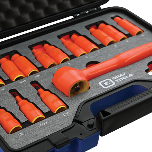 Douille isol&eacute;e, foret hex SAE & m&eacute;trique &agrave; prise 3/8" avec fixation, 1000 V, 16 M Distribution Jean Lapalme