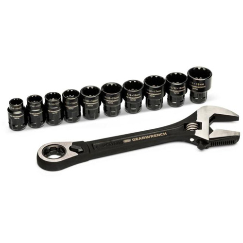 Ensemble de cl&eacute;s ajustable Pass-Thru 11 morceaux, 8" lo, la max. 1-1/8", Chrome/Poli Distribution Jean Lapalme