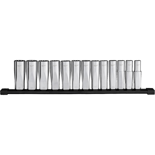 Jeu de douilles &agrave; puits profondes m&eacute;triques &agrave; 12 pans, 13 Mcx, Prise de 1/2", Profond Distribution Jean Lapalme