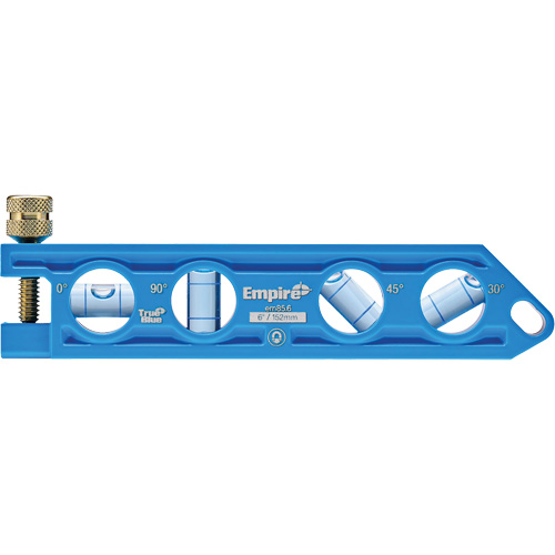 Niveau torpille moul&eacute; sous pression TRUE BLUE, 6" lo, Aluminium, 4 fioles Distribution Jean Lapalme