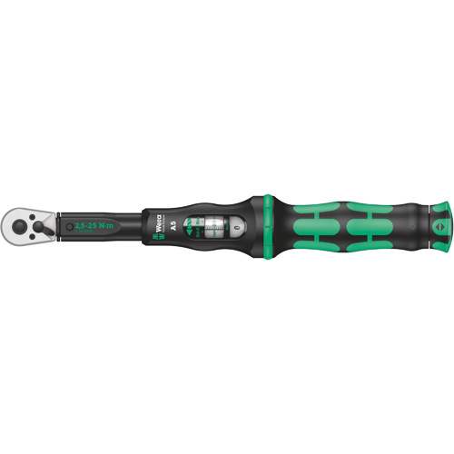 Click-Torque A 5 Torque Wrench with Reversible Ratchet, Click, 1/4" Square Drive, 2.5 - 25 Nm Distribution Jean Lapalme