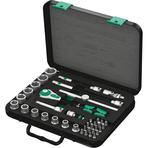 8100 SB 4 Zyklop Speed Ratchet Set, 38 Pcs, 3/8" Drive Size Distribution Jean Lapalme