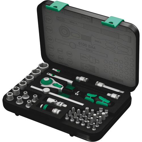 8100 SA 4 Zyklop Speed Ratchet Set, 41 Pcs, 1/4" Drive Size Distribution Jean Lapalme