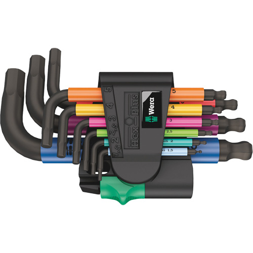 Jeu de cl&eacute;s coud&eacute;es multicolores 950/9 Hex-Plus , 9 mcx, M&eacute;trique Distribution Jean Lapalme