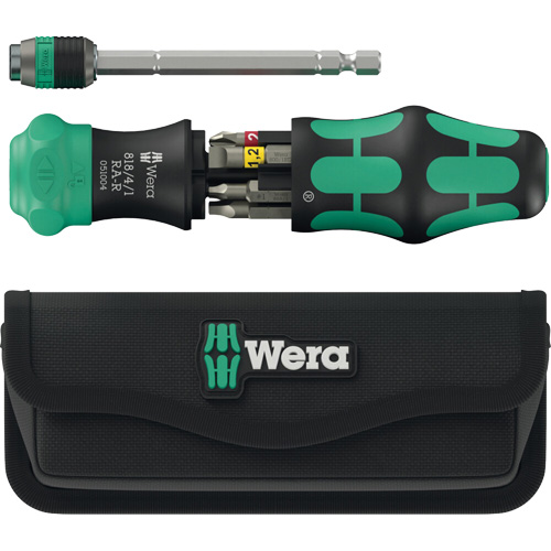 Tournevis &agrave; cliquet Kraftform Kompakt 26 RA-R avec pochette, Prise Plastique Distribution Jean Lapalme