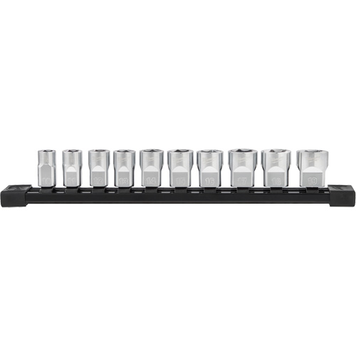 Douilles m&eacute;triques avec c&ocirc;t&eacute;s Four Flat, 10 Mcx, Prise de 3/8" Distribution Jean Lapalme