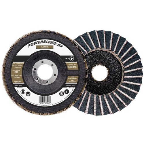 POWERBLEND NF Flap Disc, 4-1/2" x 7/8", Type 29, Z60 Grit, Zirconia Alumina Distribution Jean Lapalme