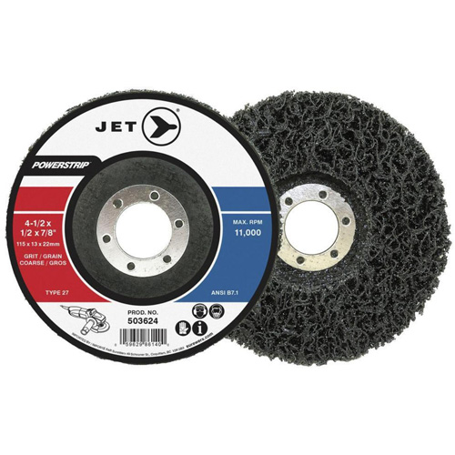 Meule &agrave; centre d&eacute;prim&eacute; pour pr&eacute;paration de surfaces POWERSTRIP XCL, 4-1/2" dia. Distribution Jean Lapalme