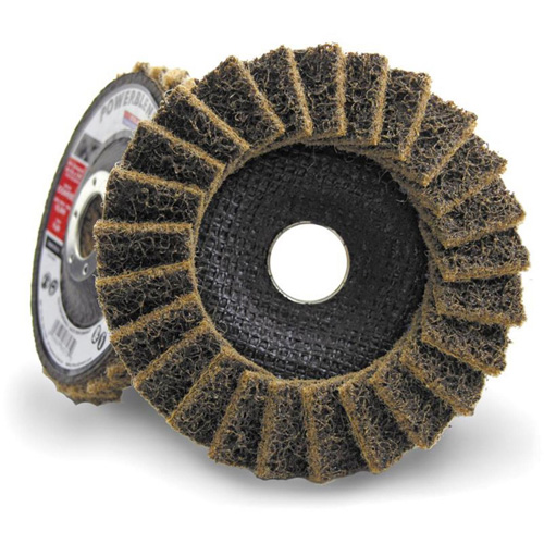 Disque &agrave; lamelles incurv&eacute; pour traitement de surface POWERBLEND SCD, 4-1/2" x 7/8", Type 29, Grain Cors&eacute; Distribution Jean Lapalme