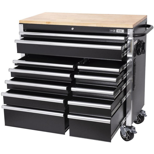 HDRC4112 HD Series Roller Cabinet, 12 Drawers, 41" W x 21" D x 40-3/10" H, Black Distribution Jean Lapalme