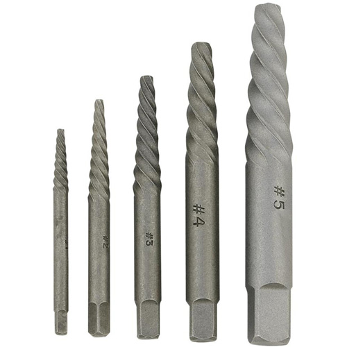 JSSE-5S Spiral-Type Screw Extractor Set, Alloy Steel Distribution Jean Lapalme