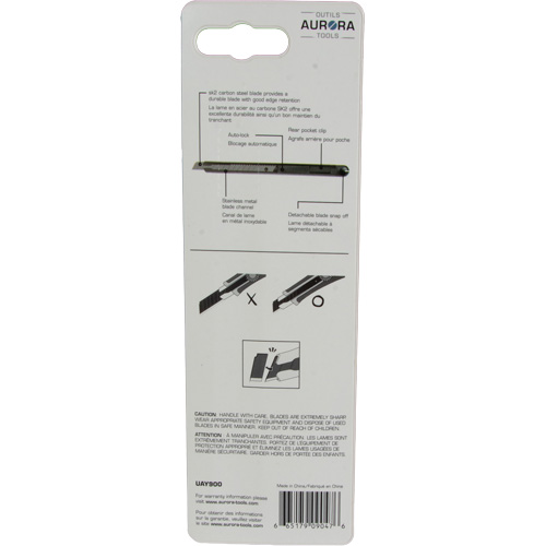Couteau d'usage g&eacute;n&eacute;ral de 9 mm READYEDGE, Acier inoxydable, Prise en Plastique Distribution Jean Lapalme