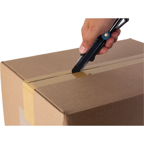 Couteau professionnel de 18 mm avec verrouillage &agrave; cliquet READYEDGE, Acier inoxydable, Robuste, Prise en Plastique Distribution Jean Lapalme