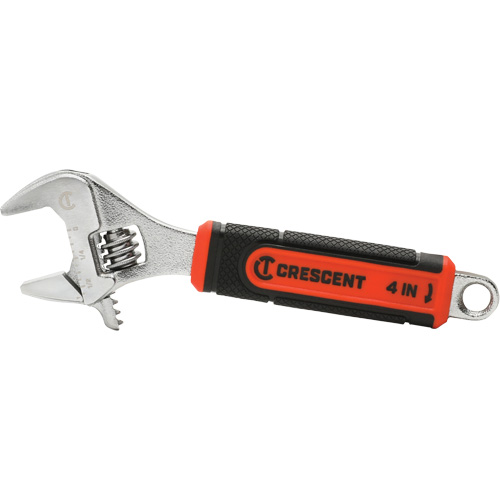 Adjustable Wrench with Quick-Fit Jaw, 4" L, 9/16"/14 mm Max Width, Chrome Distribution Jean Lapalme
