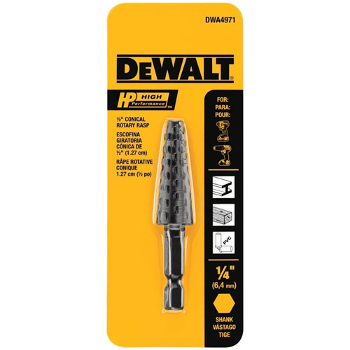 High Performance 1/2" Conical Rotary Rasp with 1/4" Hex Shank Distribution Jean Lapalme