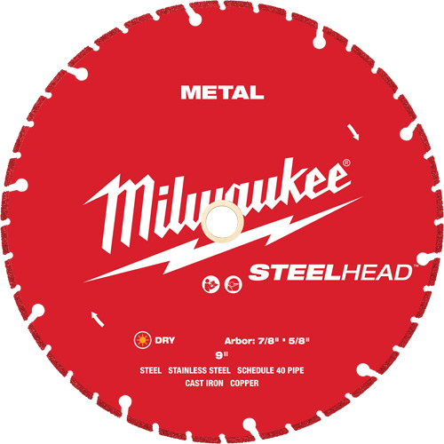 Lame de coupe diamant&eacute;e STEELHEAD, 9", Pour M&eacute;tal Distribution Jean Lapalme