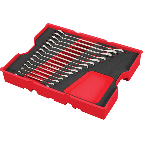 Jeu de cl&eacute;s avec plateau pour tiroirs PACKOUT, Combinaison &agrave; cliquet, 15 morceaux, M&eacute;trique Distribution Jean Lapalme