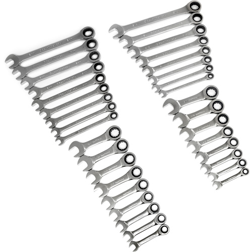 72-Tooth 12 Point Standard & Stubby Wrench Set, Ratcheting Combination, 34 Pieces, Imperial and Metric Distribution Jean Lapalme