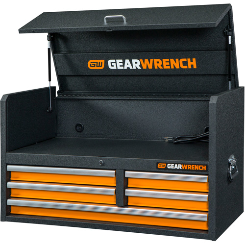 Tool Chest, 40-3/5" W, 5 Drawers, Black/Orange Distribution Jean Lapalme