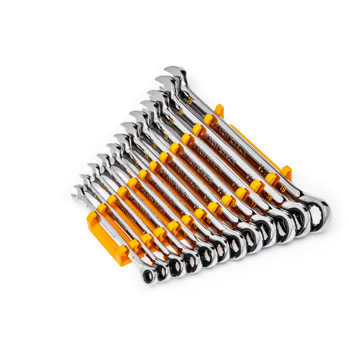 Jeu de cl&eacute;s &agrave; 12 pans et 90 dents, Combinaison &agrave; cliquet, 12 morceaux, M&eacute;trique Distribution Jean Lapalme