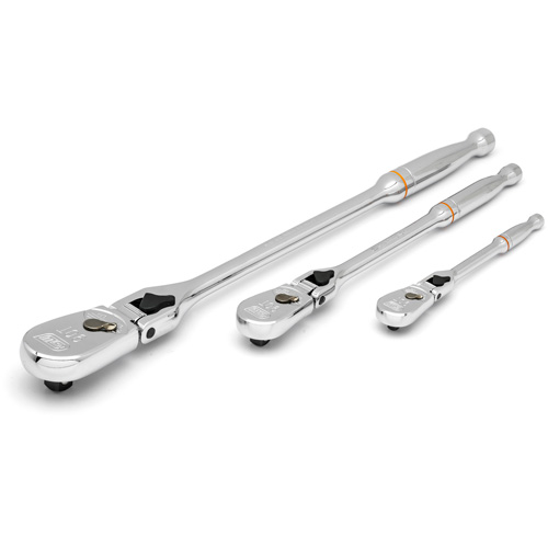 1/4", 3/8" & 1/2" Drive 90-Tooth Locking  Teardrop Ratchet Set Distribution Jean Lapalme