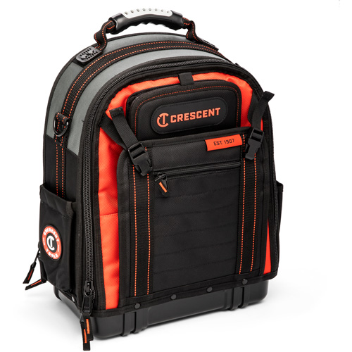 Sac &agrave; dos pour ouvrier, 18" lo x 10" la, Noir/Gris/Orange, Polyester Distribution Jean Lapalme
