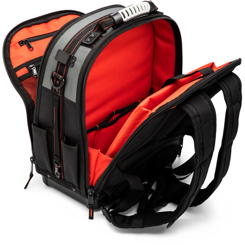 Sac &agrave; dos pour ouvrier, 18" lo x 10" la, Noir/Gris/Orange, Polyester Distribution Jean Lapalme