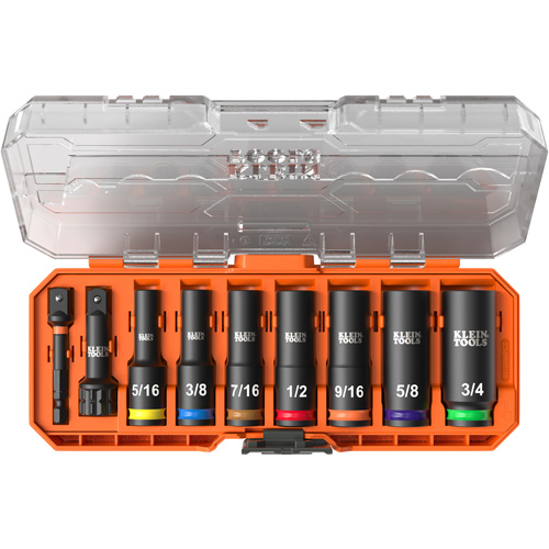 KNECT Drive Socket Set, 9 Pcs, Impact, 3/8" Drive Size, Deep Distribution Jean Lapalme