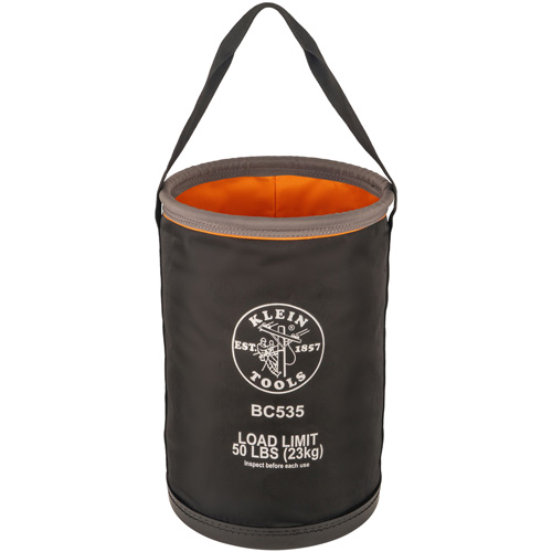 Seau utilitaire droit, 17" lo x 12" la x 4" h, Nylon, Noir/Gris/Orange Distribution Jean Lapalme