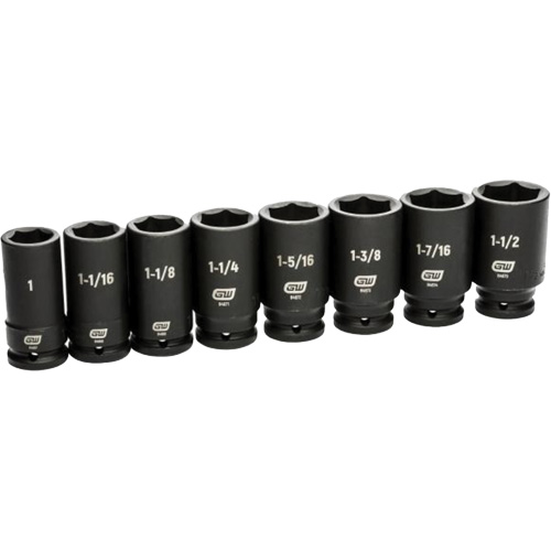 Jeu de douilles SAE &agrave; 6 pans, 8 Mcx, Chocs, Prise de 3/4", Profond Distribution Jean Lapalme