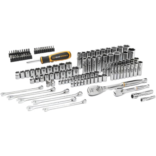 Jeu d'outils manuels pour m&eacute;canicien 90T SAE/m&eacute;trique avec prises 1/4" & 3/8" Distribution Jean Lapalme