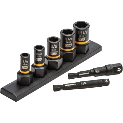 Jeu de douilles d'extraction SAE Bolt Biter, 7 Mcx, Chocs, Prise de 1/4"/3/8" Distribution Jean Lapalme