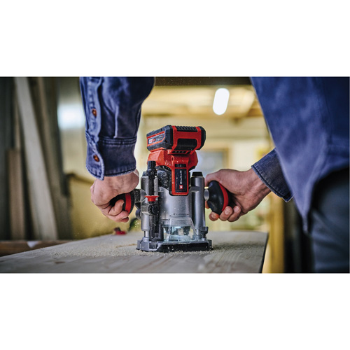 Professional Cordless Compact Router with Fixed Base & Plunge Base (Tool Only) Distribution Jean Lapalme
