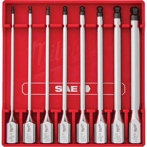 Jeu de douilles longues &agrave; embouts SAE, Sph&egrave;re hexagonale, Prise 3/8", 8 mr Distribution Jean Lapalme
